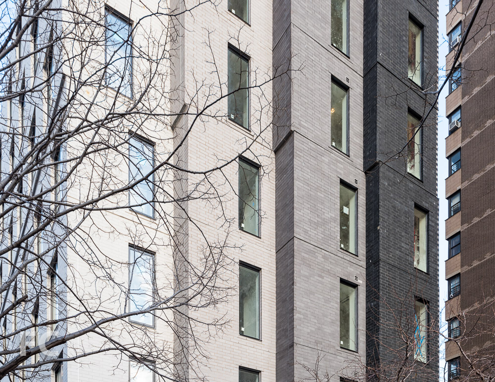 Close-up of the east facade.