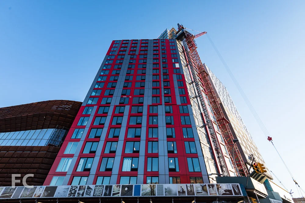 Looking up at the west facade of 461 Dean from Flatbush Avenue.