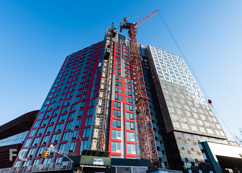 Looking up at the southwest corner from Flatbush Avenue.