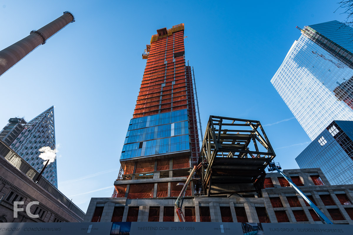 Looking up at the east facade from 11th Avenue.