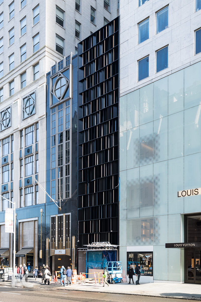 Louis Vuitton Building on 5th Avenue, Corner Facade, NYC