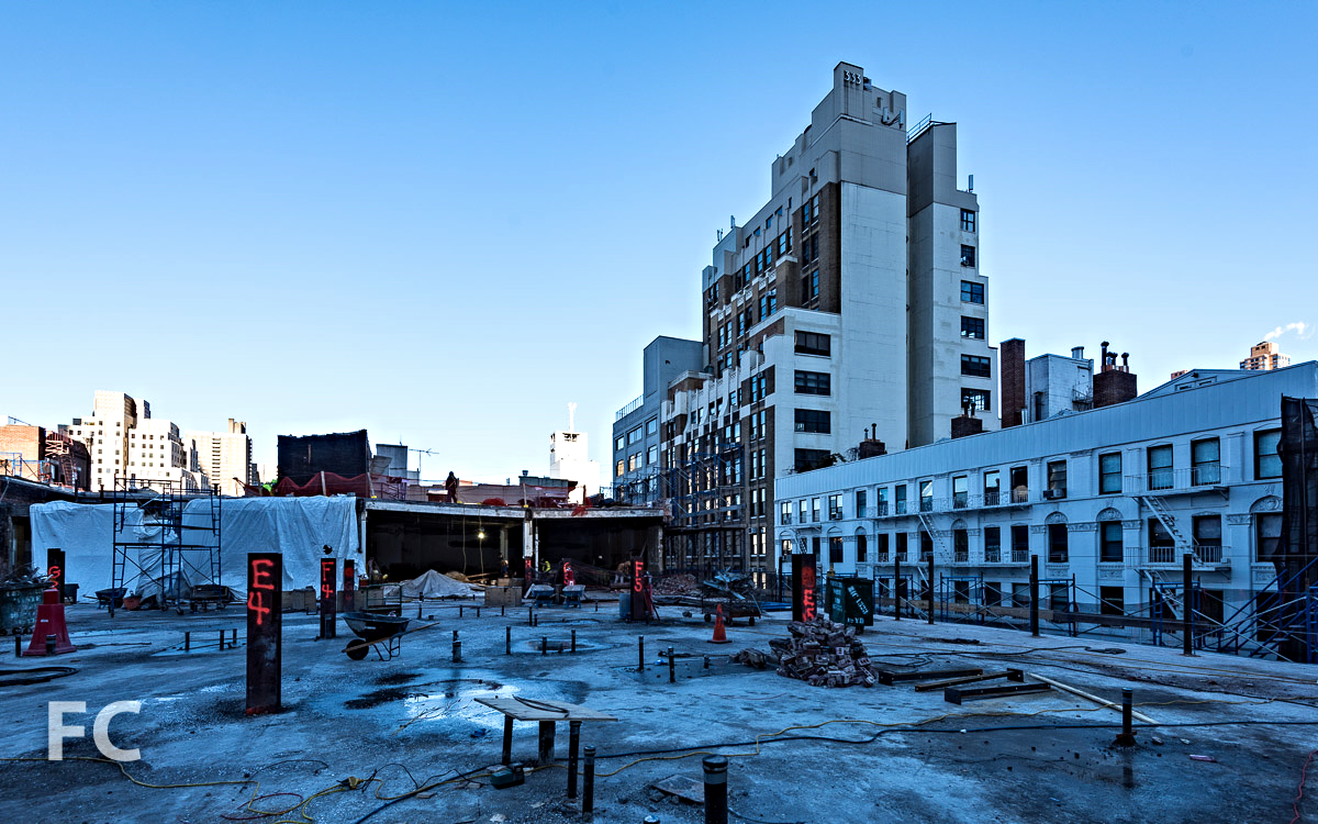 The third floor deck with the last bays of the existing third floor structure.