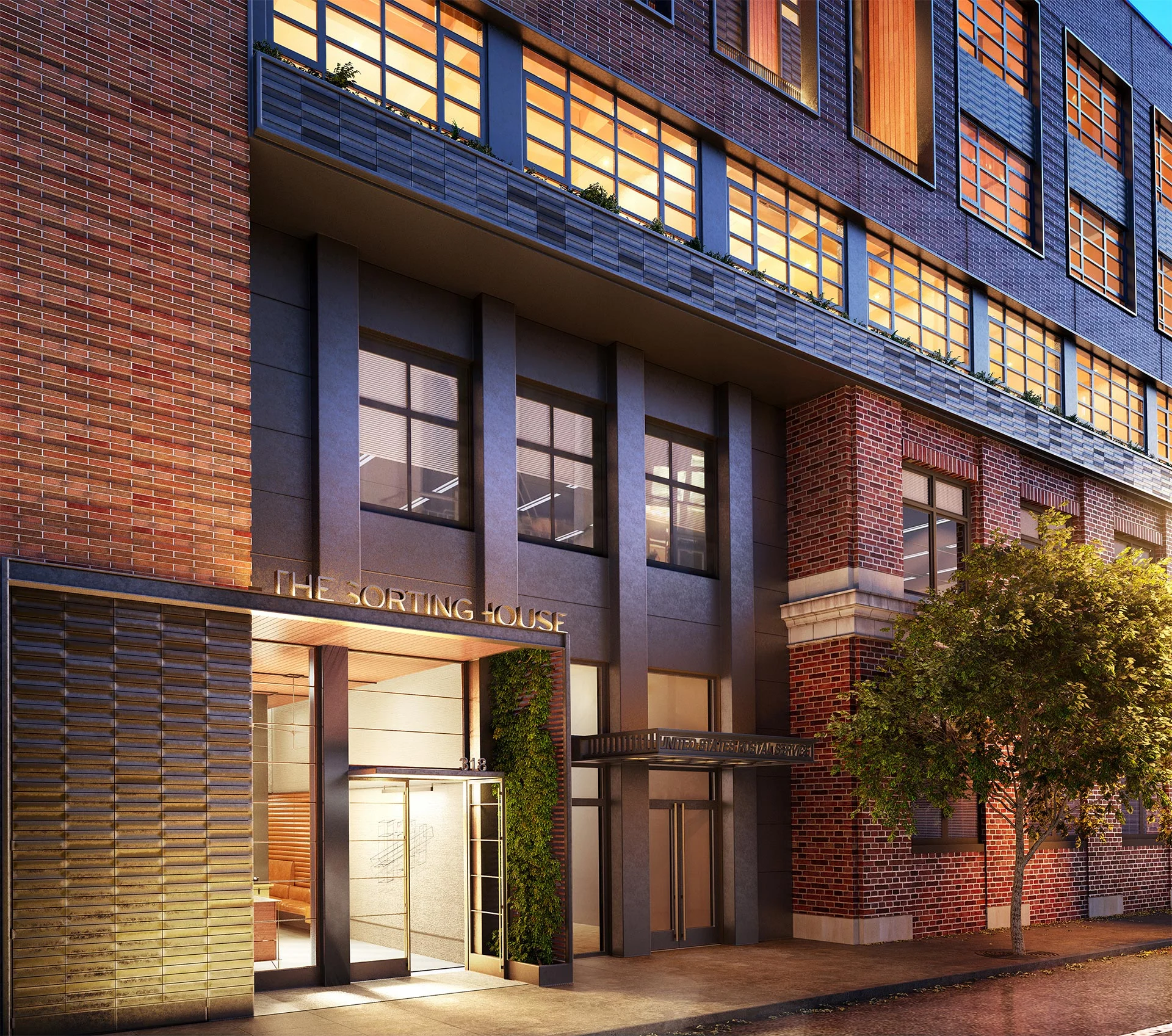 New residential entry at West 52nd Street. Rendering courtesy of Wordsearch.