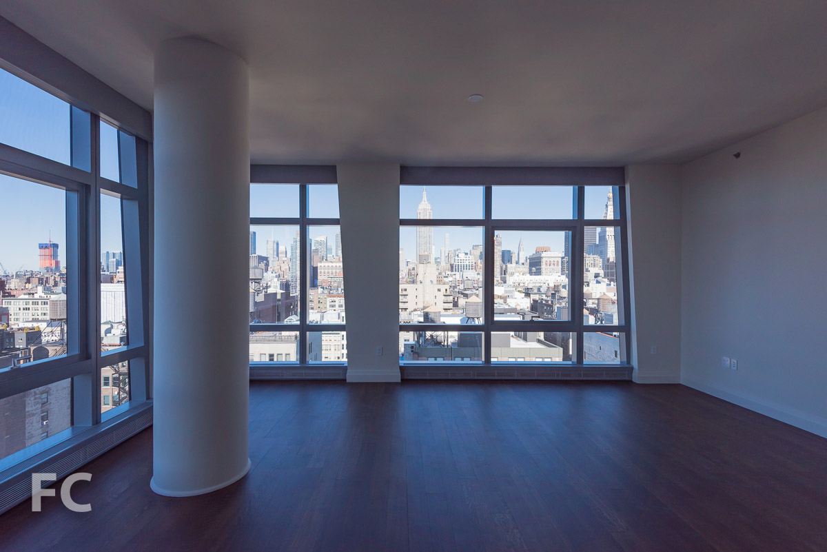 Living/Dining with views to the north and west.