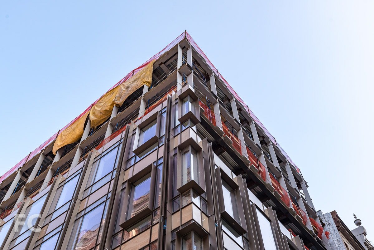 Looking up at the southeast corner.