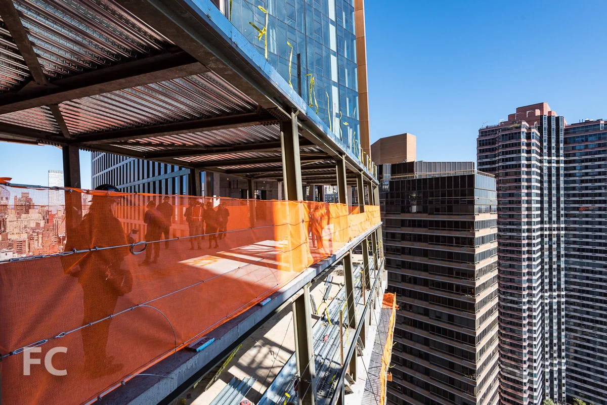 East facade of the skybridge under construction.