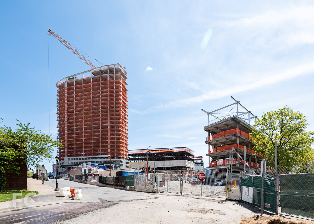 Cornell Tech Campus from the intersection of North Loop Road and West Loop Road.