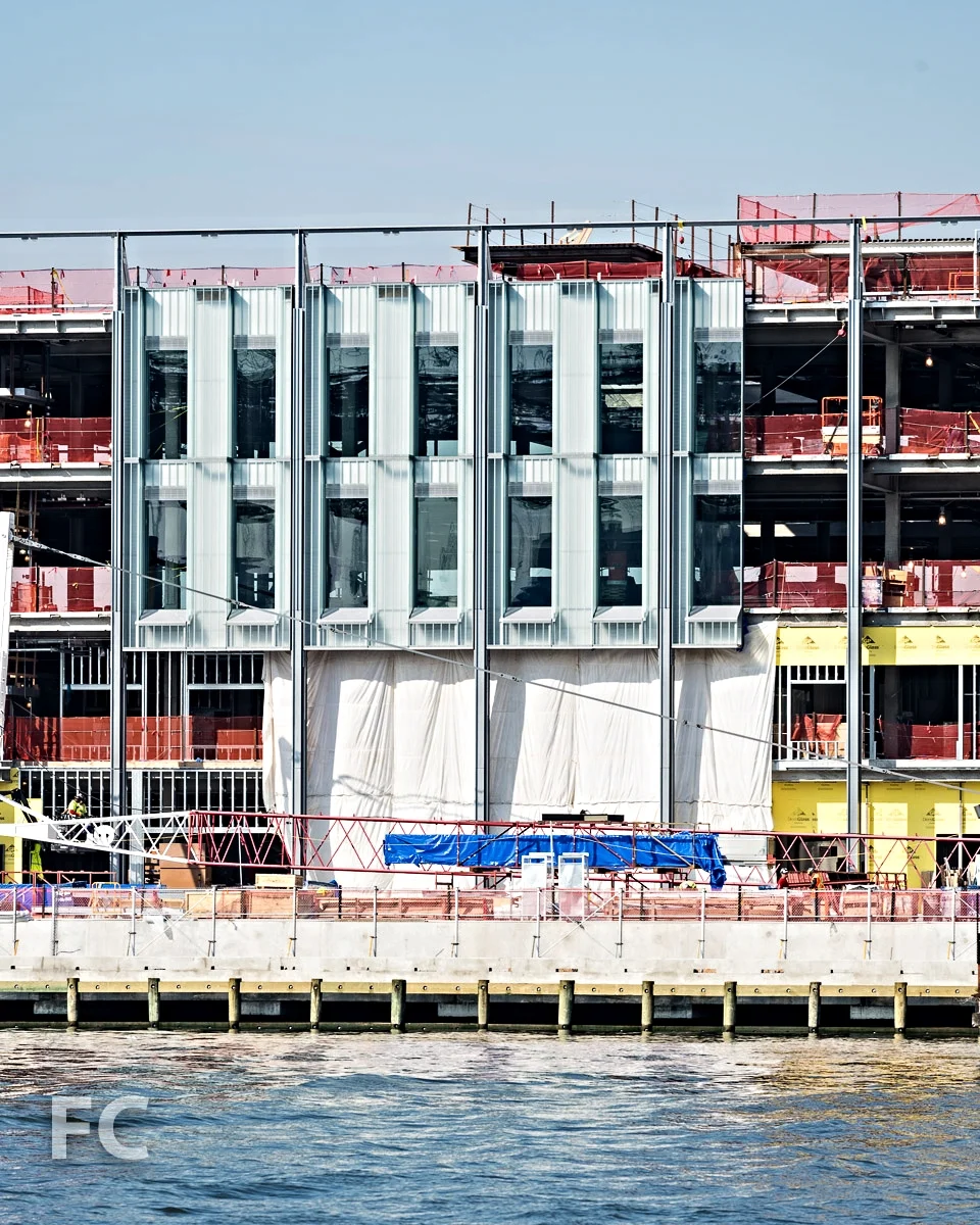 Exterior panels on the north facade.