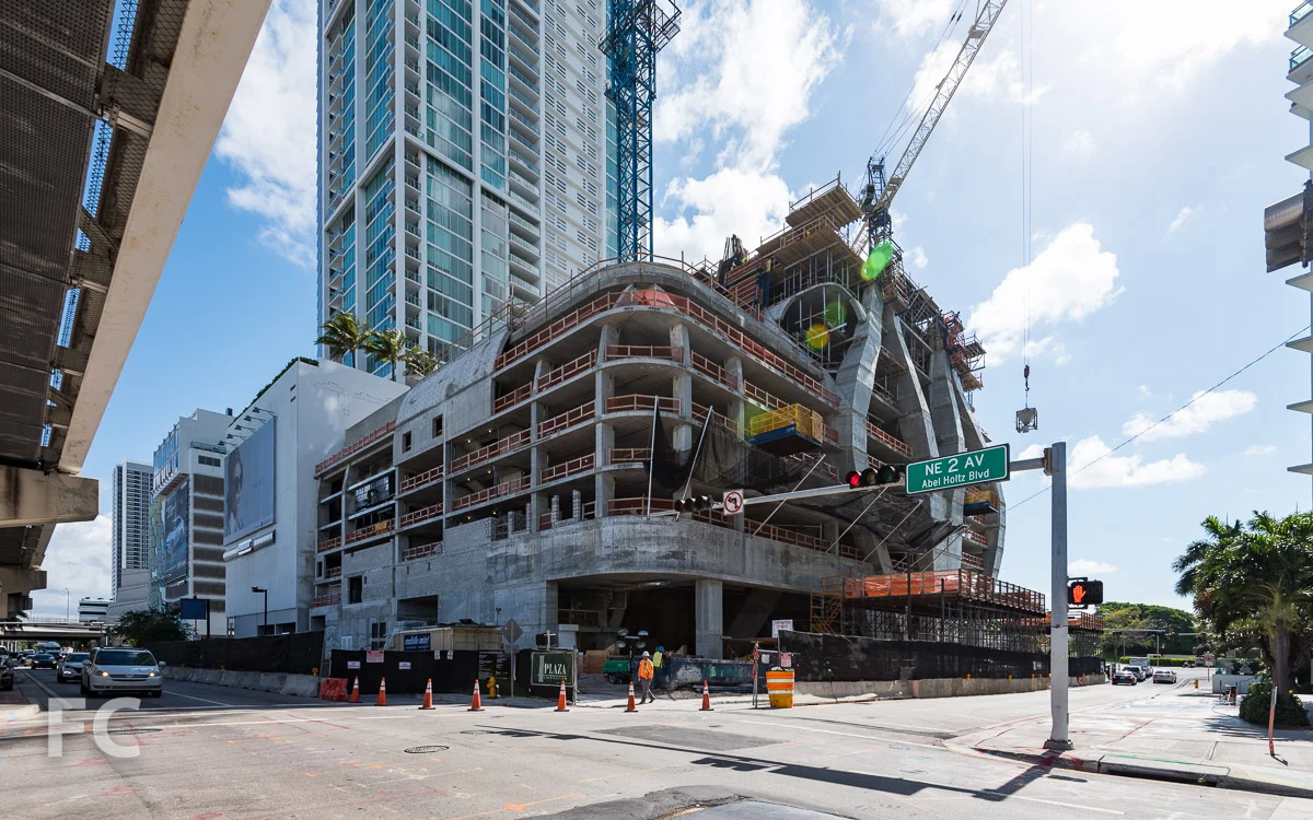 Southwest corner from NE 2nd Avenue.