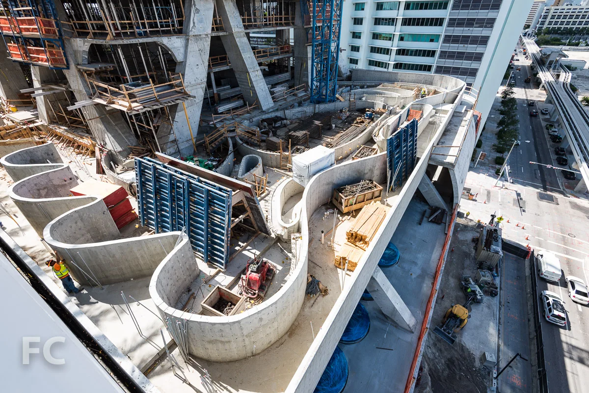 Looking down on the future Sun and Swim Terrace from Ten Museum.