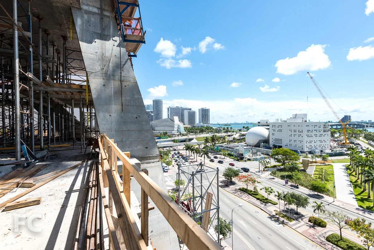 Looking east towards the Frost Museum of Science and Museum Park from the amenity floor.