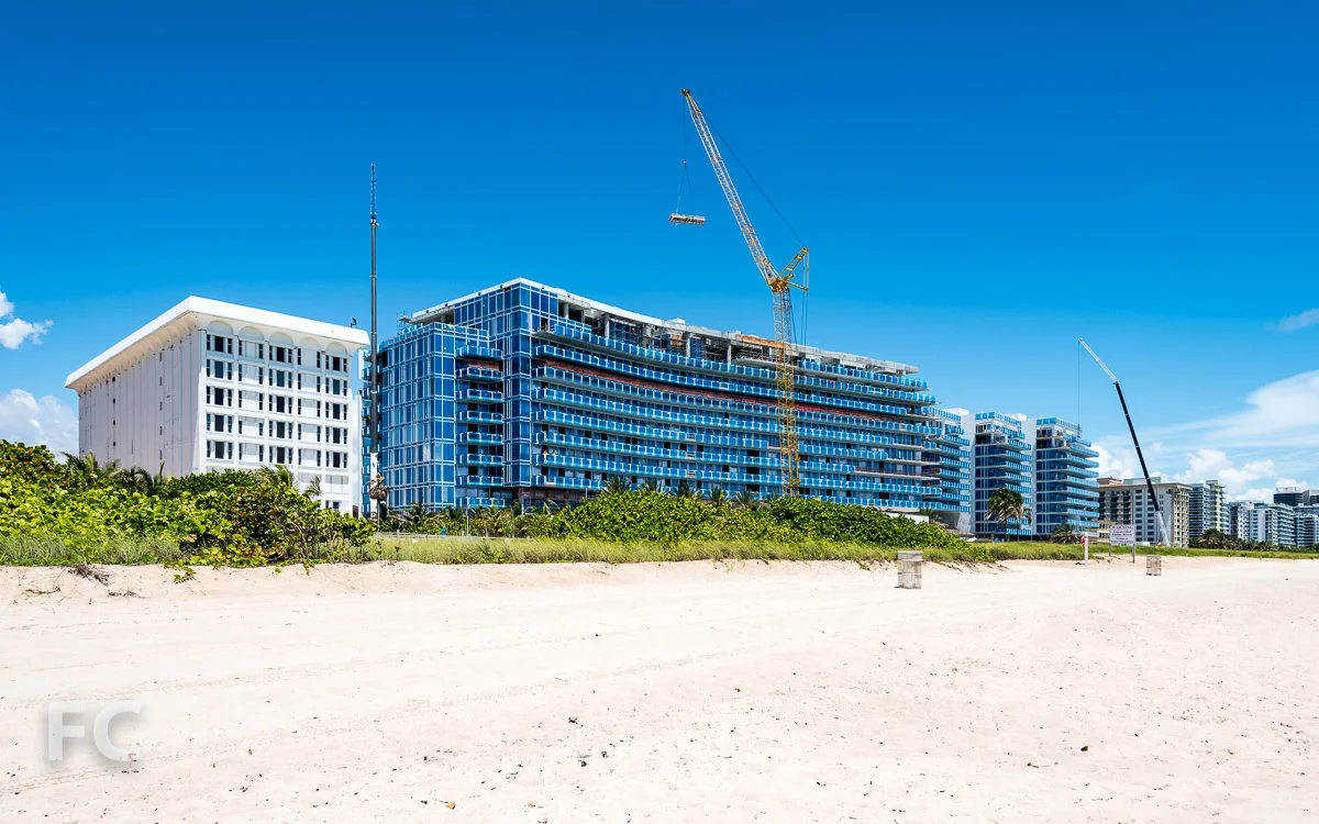 View of the site from Surfside Beach.