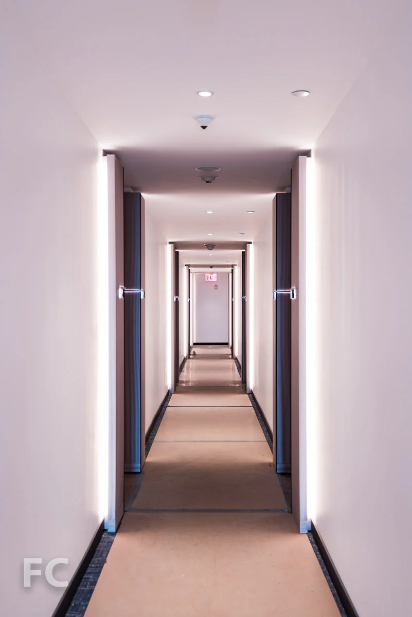 Hotel corridor.