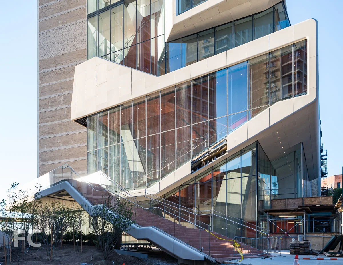 South facade and outdoor stair.