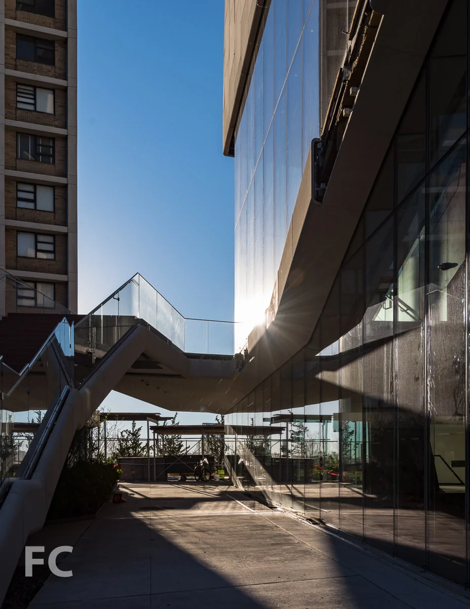 Ground floor south facade and outdoor stair.