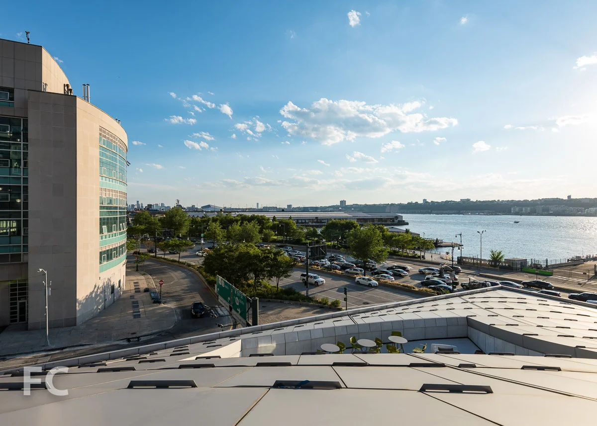 Hudson River view from the western edge of the courtyard.