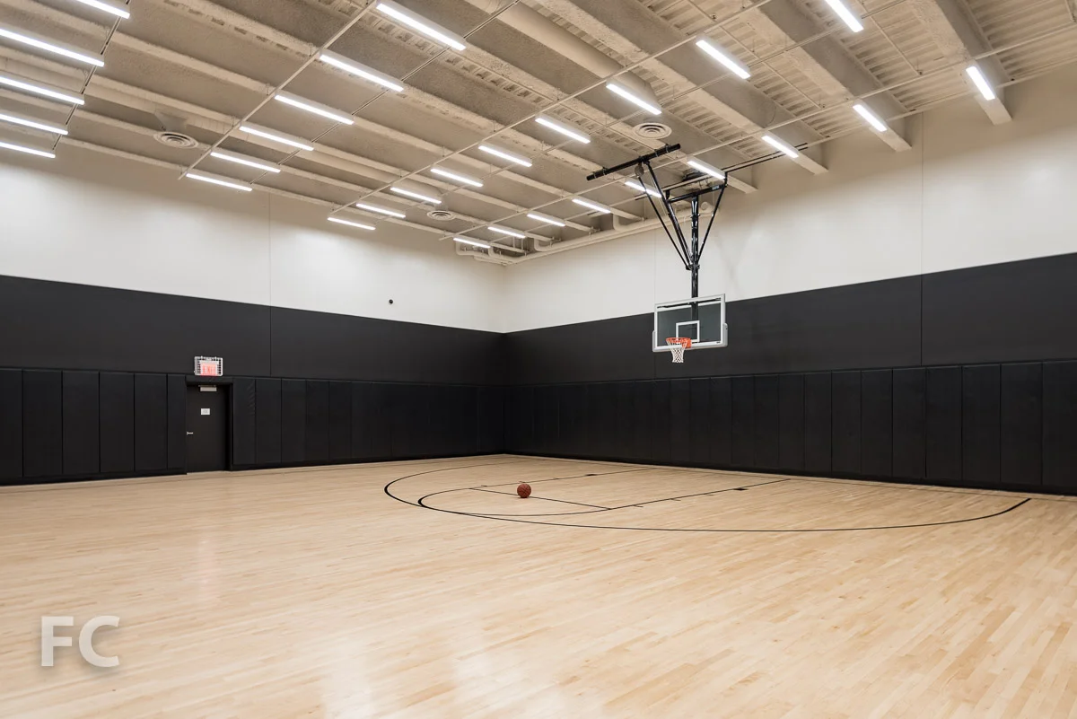 Indoor half basketball court.