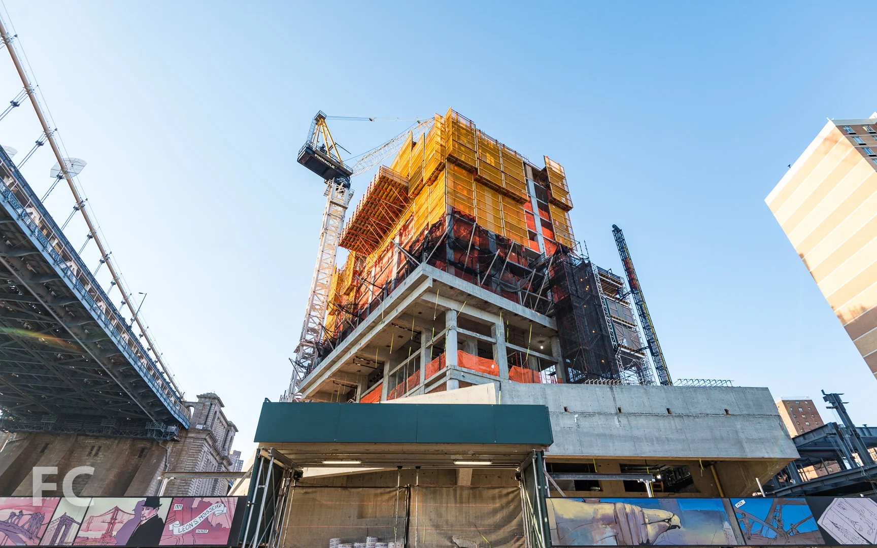 Looking up at the south elevation from South Street.