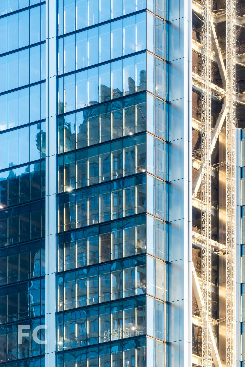 Close-up of the facade of 3 World Trade Center.