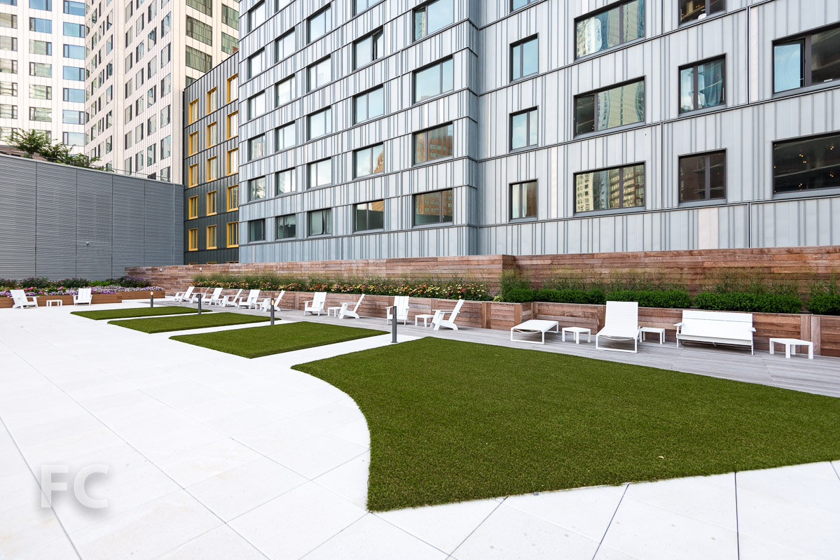 Lower residential terrace.
