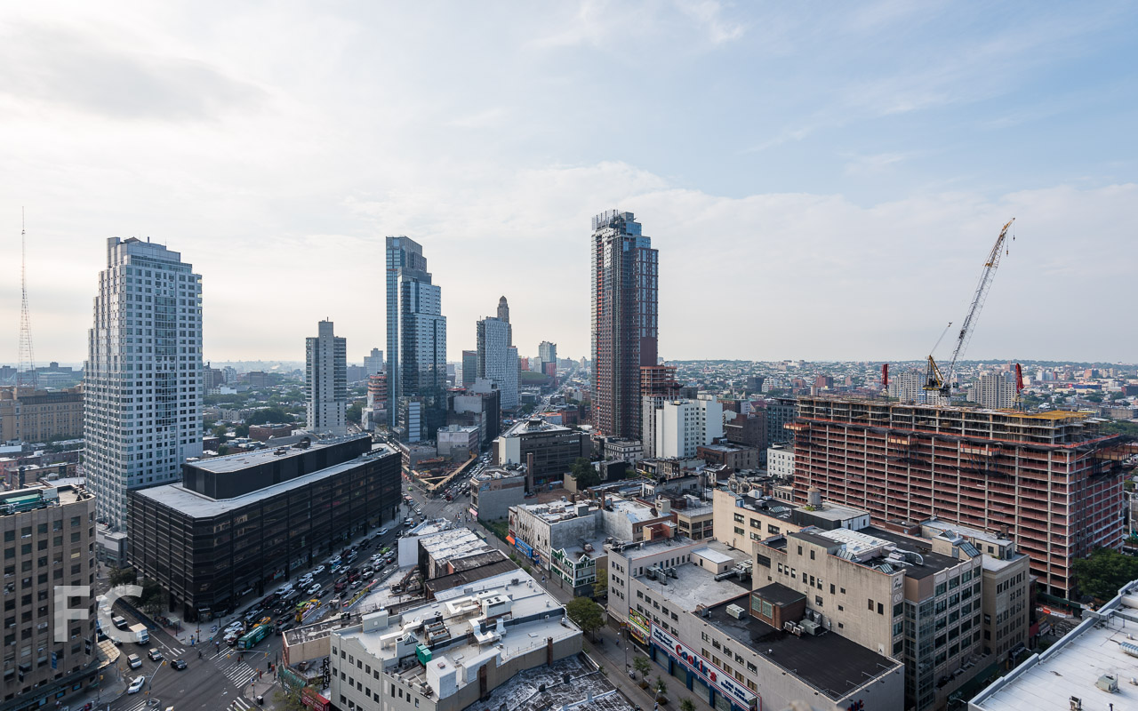 View from the upper residential terrace.