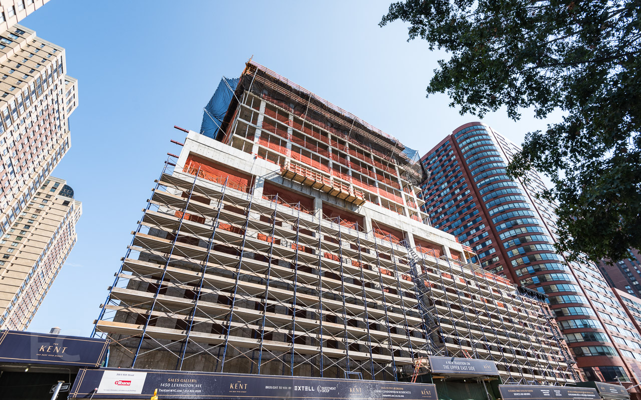 Looking up at the west facade from Third Avenue.