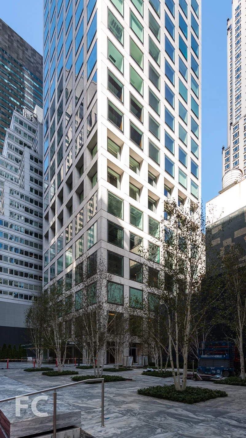 Southeast corner of the tower base and residential plaza.
