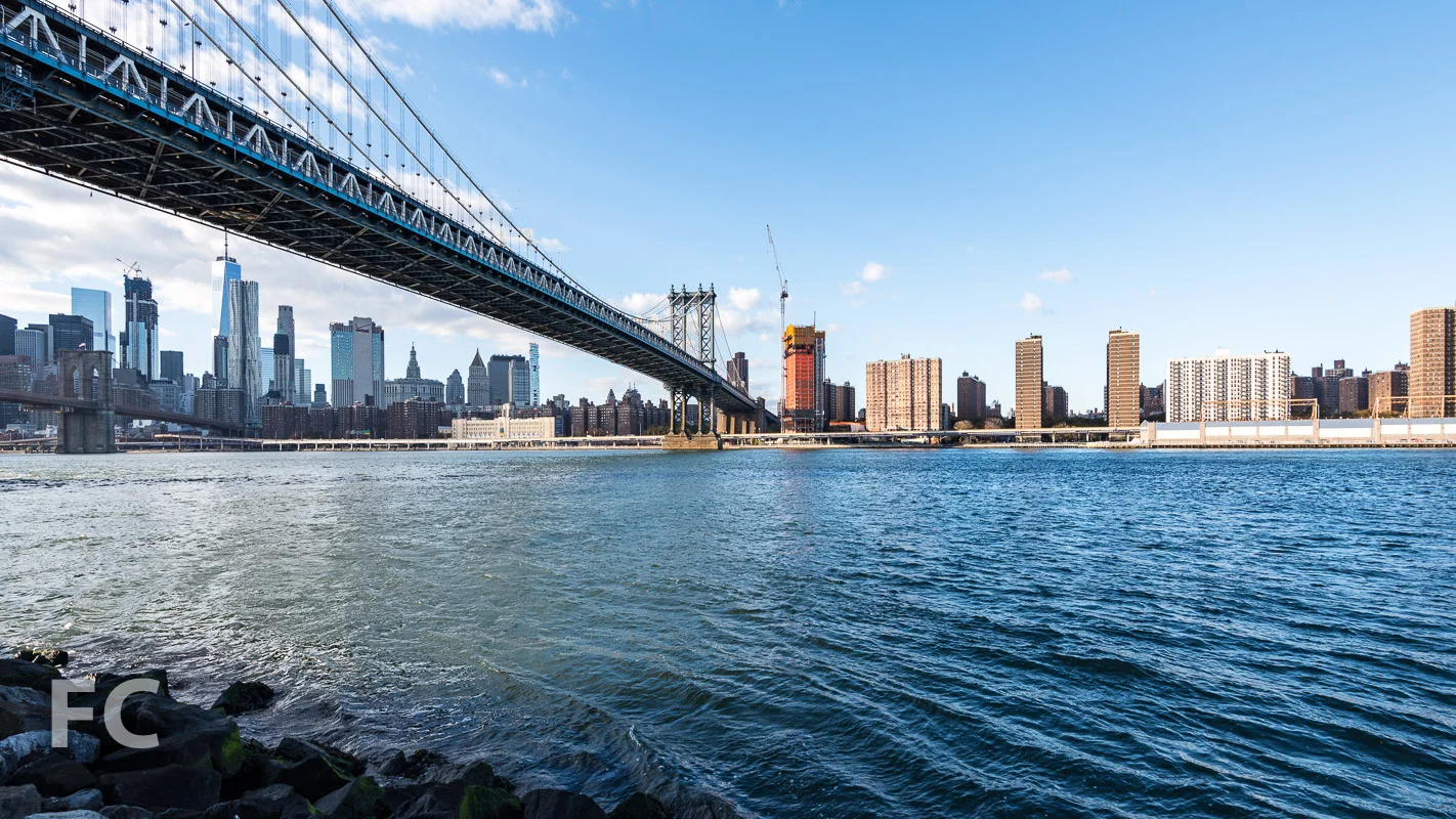 East River waterfront skyline.