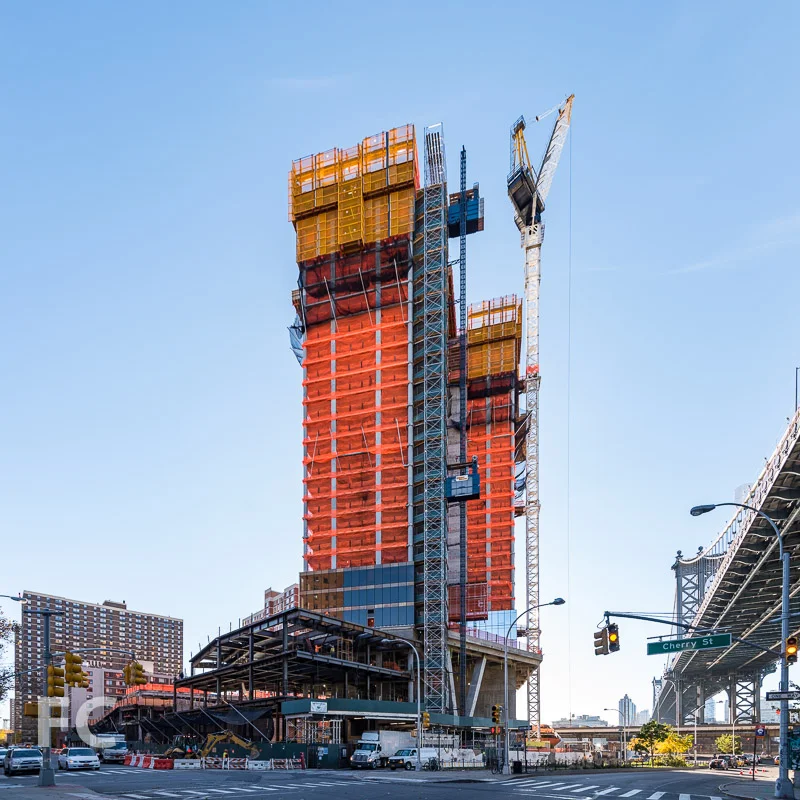 View of the north facade from Pike Street and Cherry Street.
