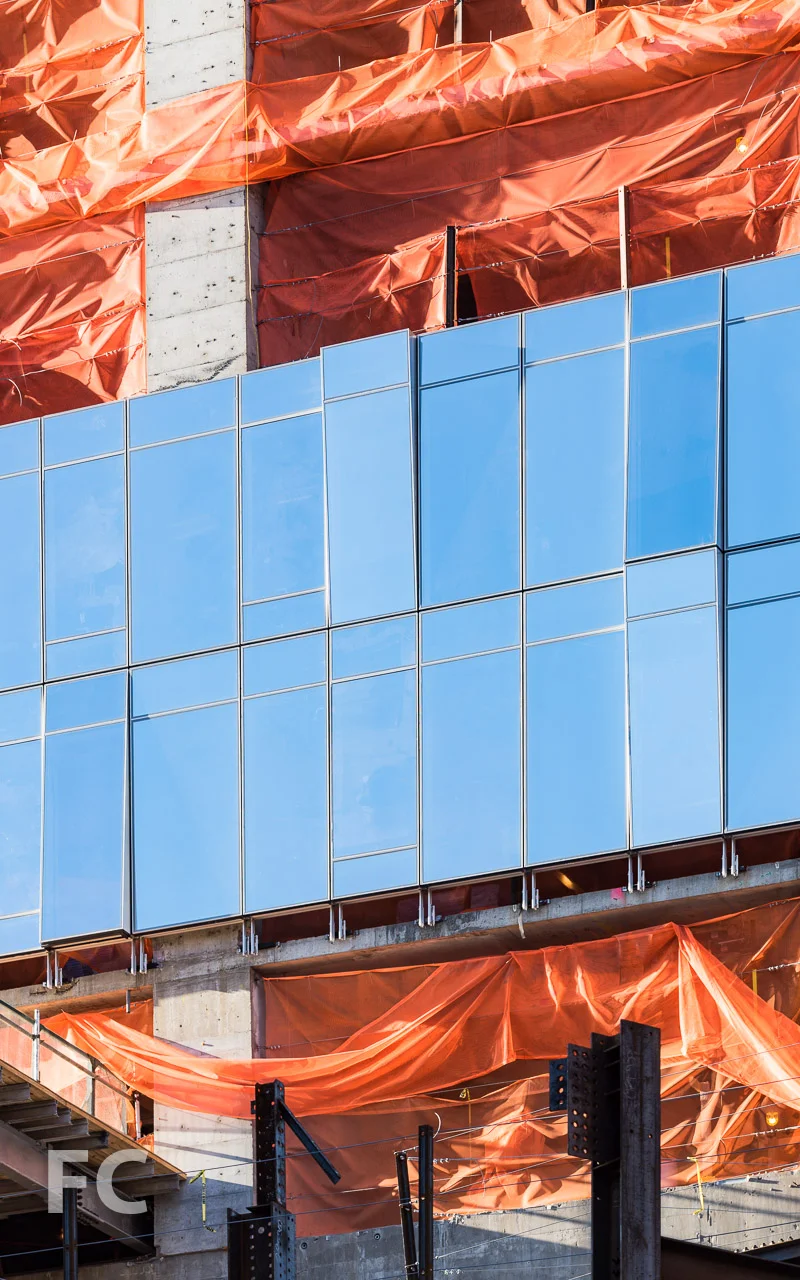 Curtain wall at the east facade.