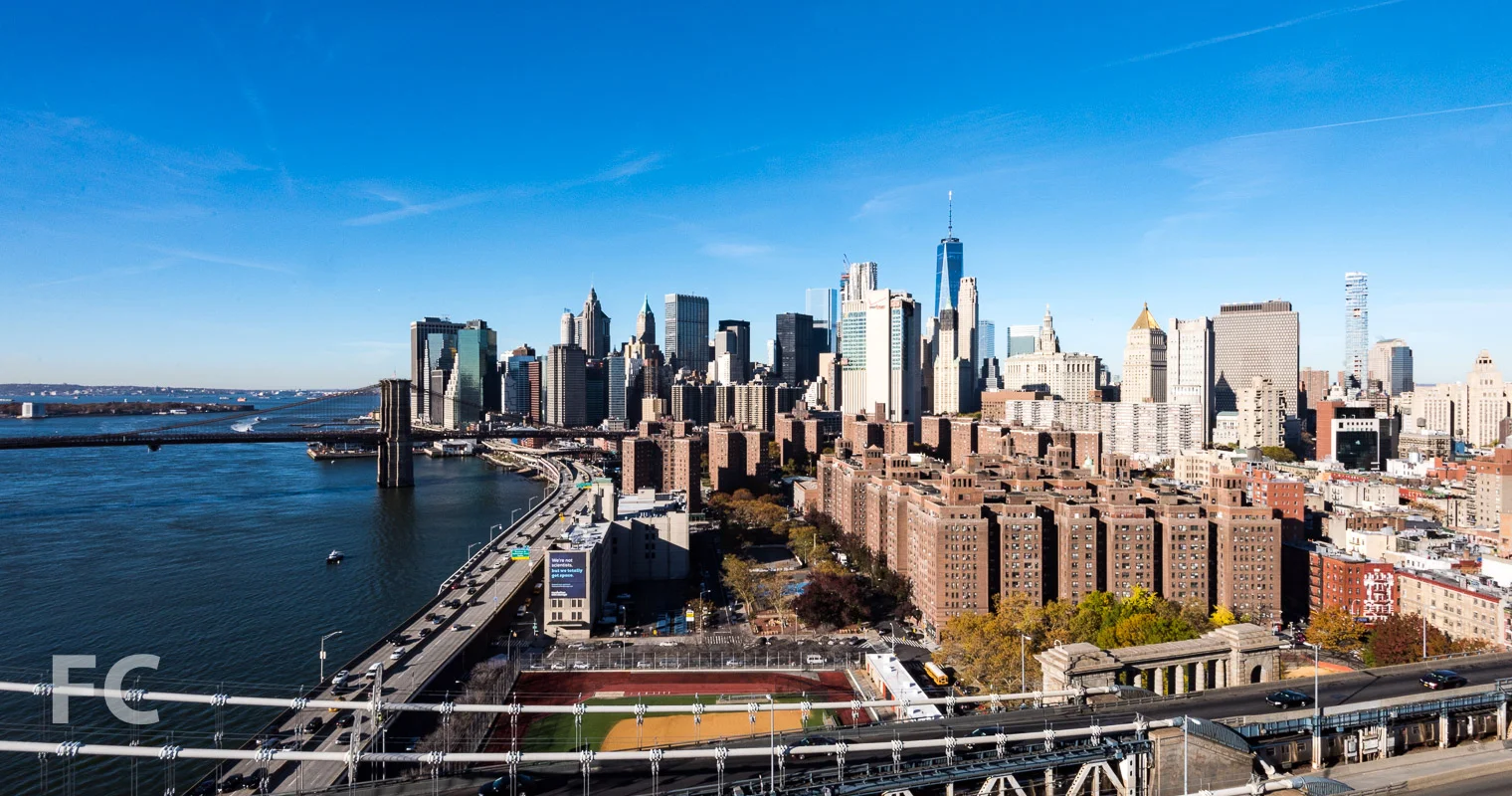 Looking west towards the Lower Manhattan skyline from the residential tower.