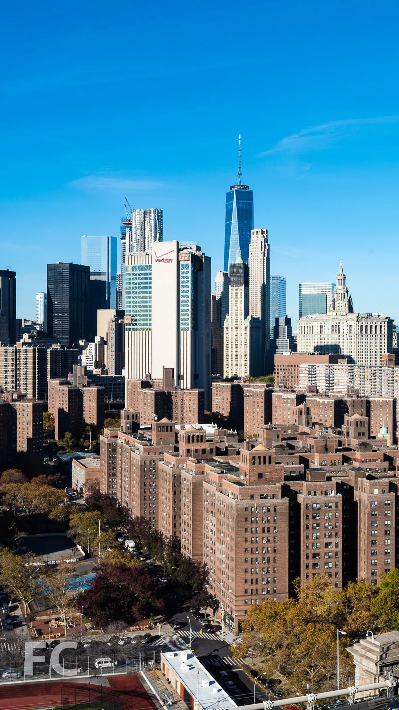 A view of Lower Manhattan's iconic towers from the residential tower.