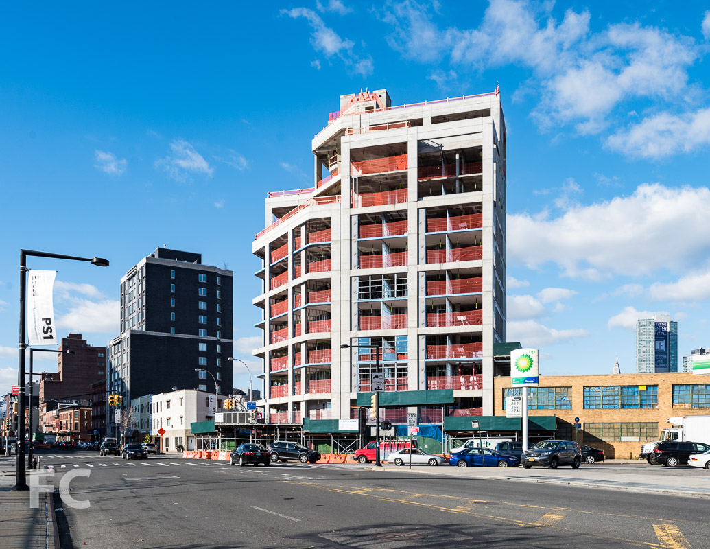 North façade from Jackson Avenue.