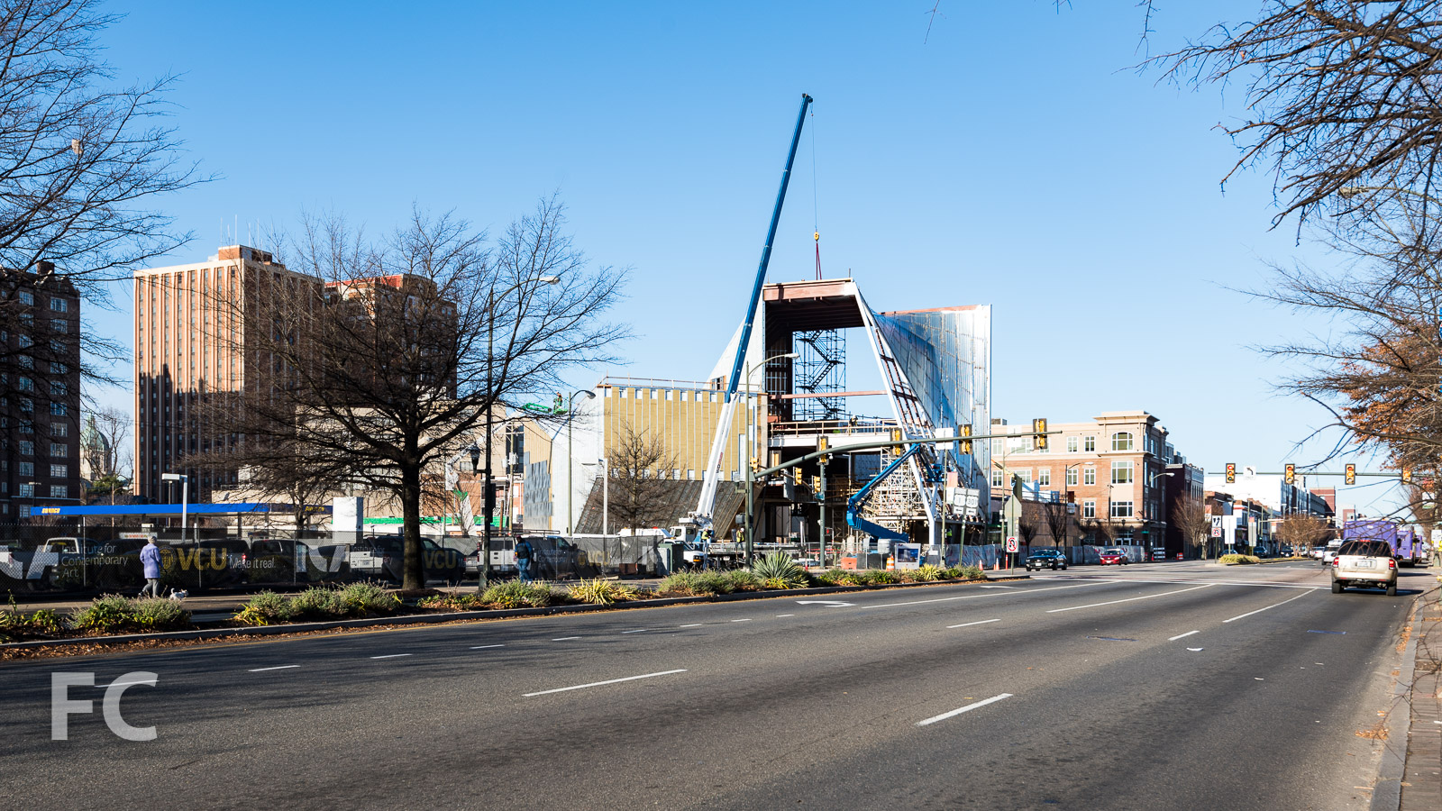 Southeast corner from West Broad Street.