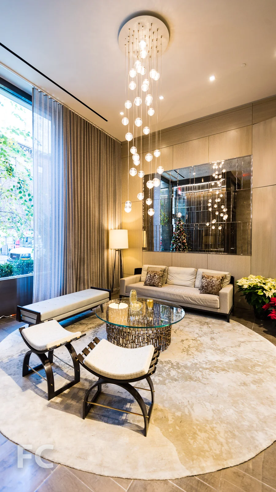 Residential lobby.