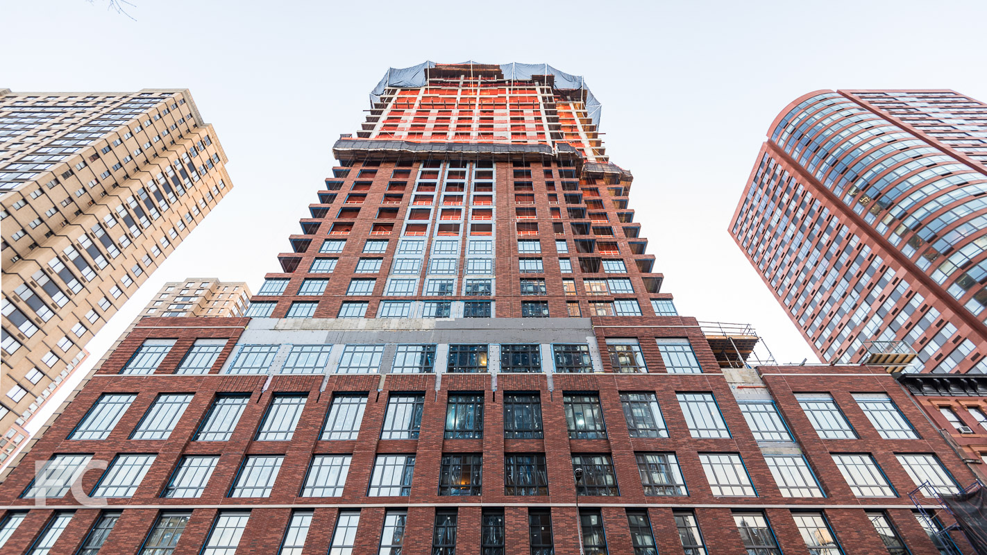 Looking up at the west facade from Third Avenue.