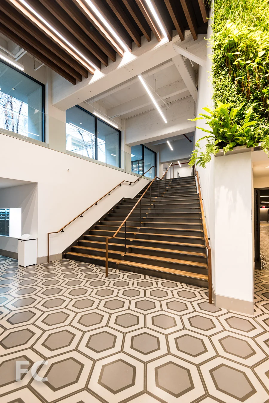 Grand stair to the amenity floor.