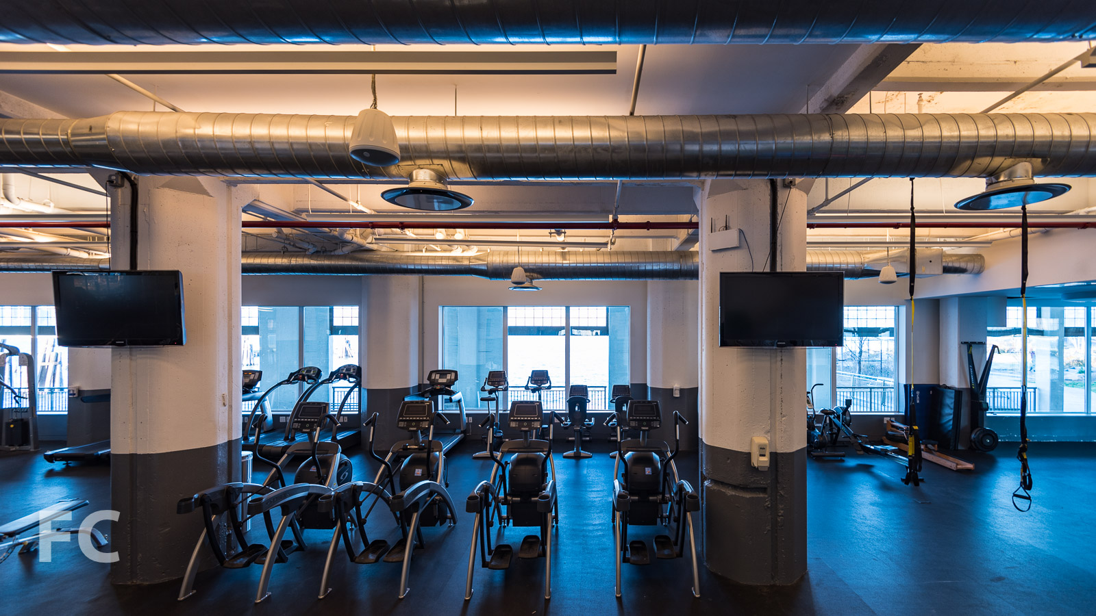 Waterfront gym.