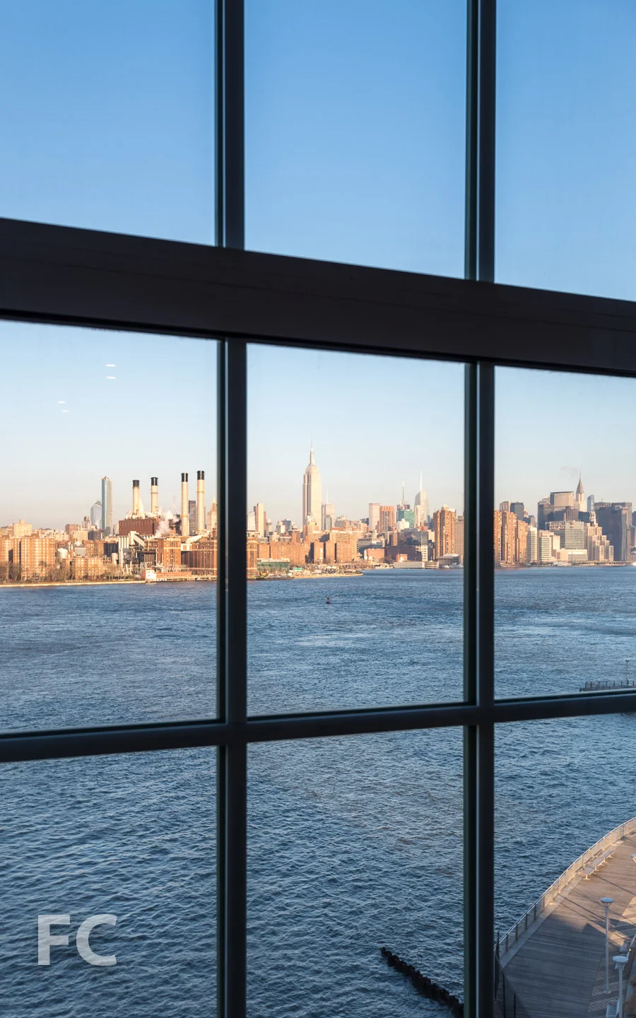 Manhattan waterfront view from the living room.
