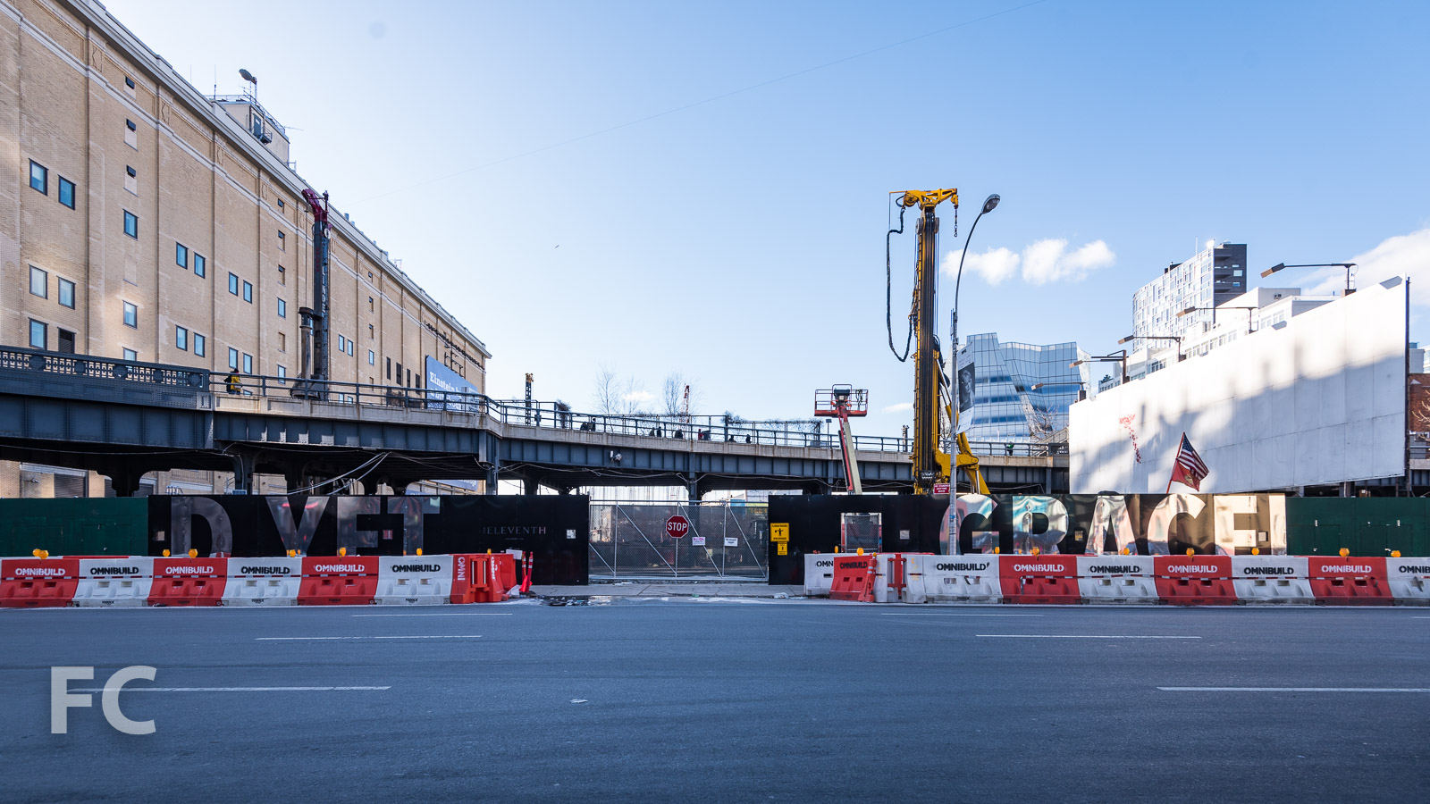 Looking west towards the site at 10th Avenue.