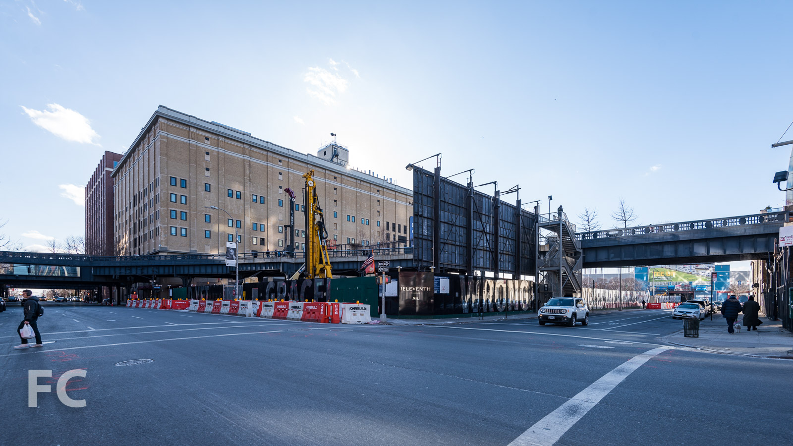 Northeast corner of the site from 10th Avenue.