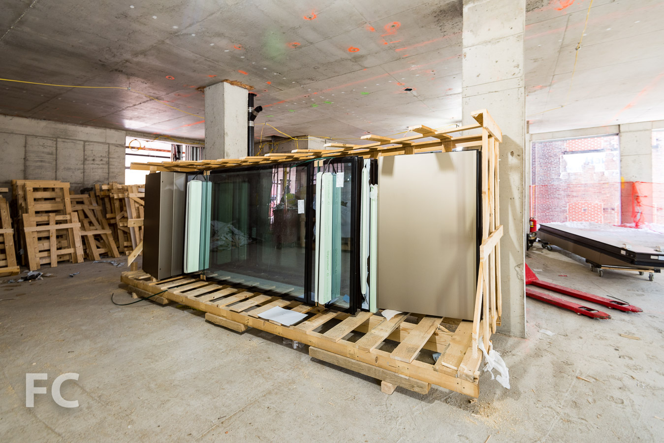 Curtain wall panel.