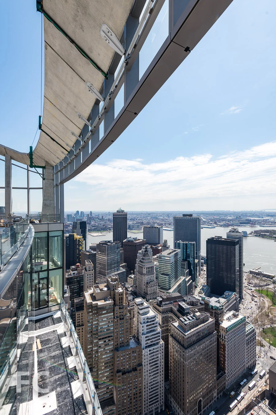 View of Lower Manhattan from the rooftop terrace.