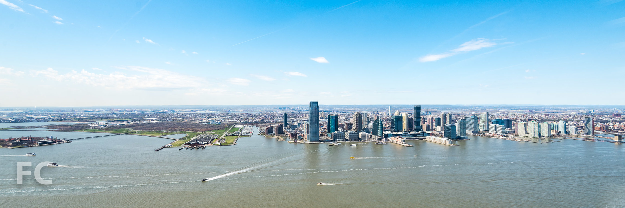 Vew west towards Jersey City from the rooftop terrace.