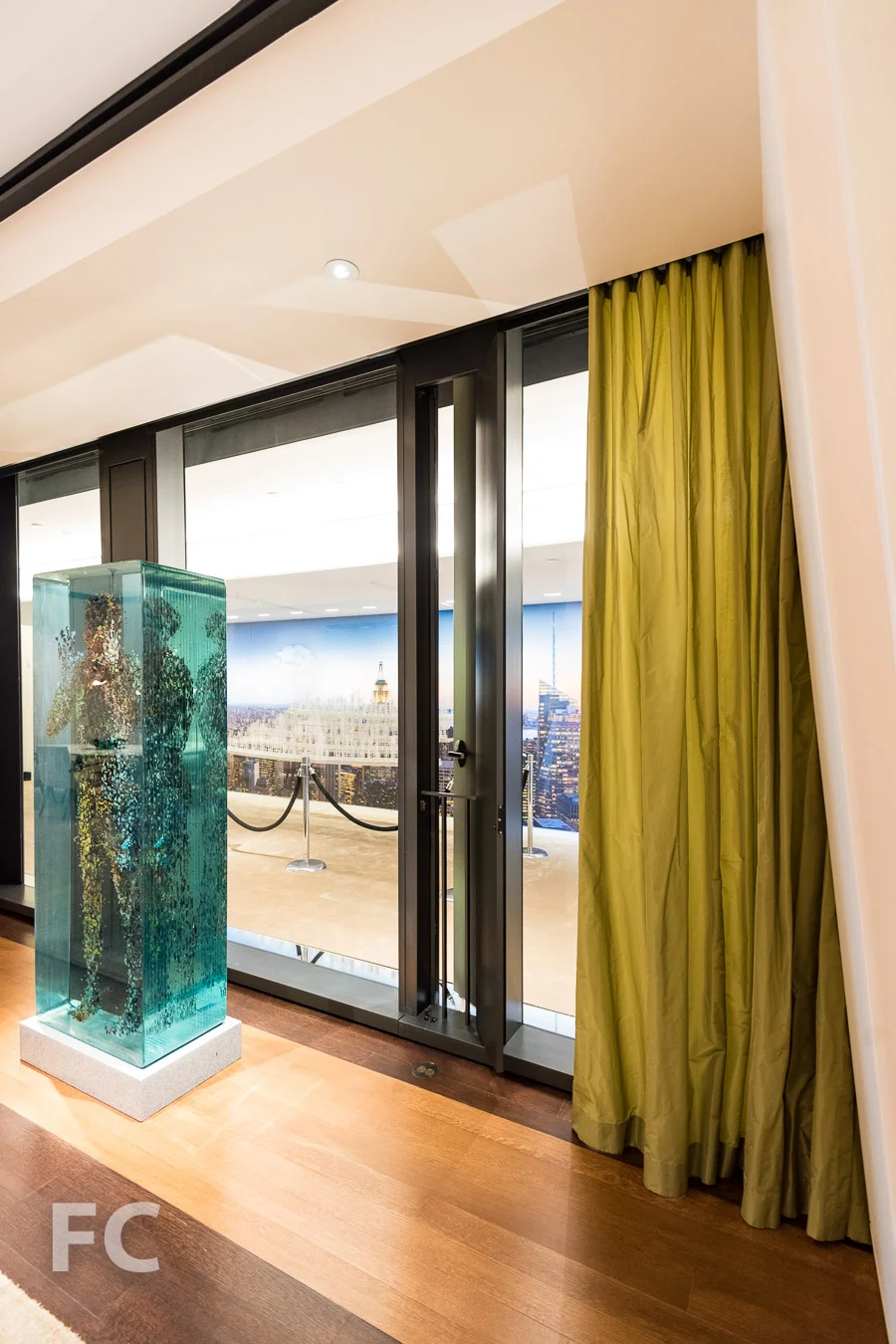 Operable window located at metal panel.