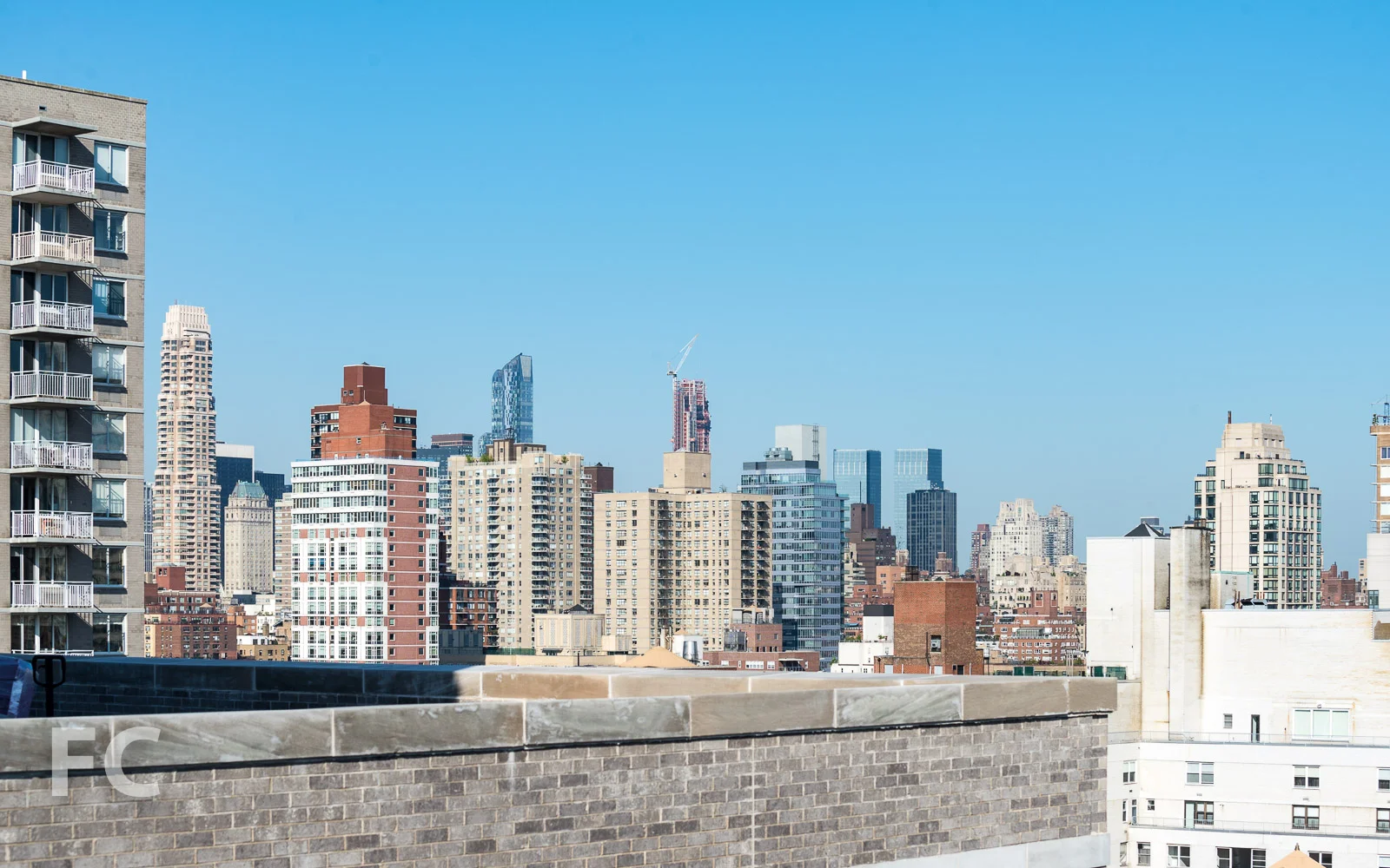 View to the southwest from the rooftop terrace.