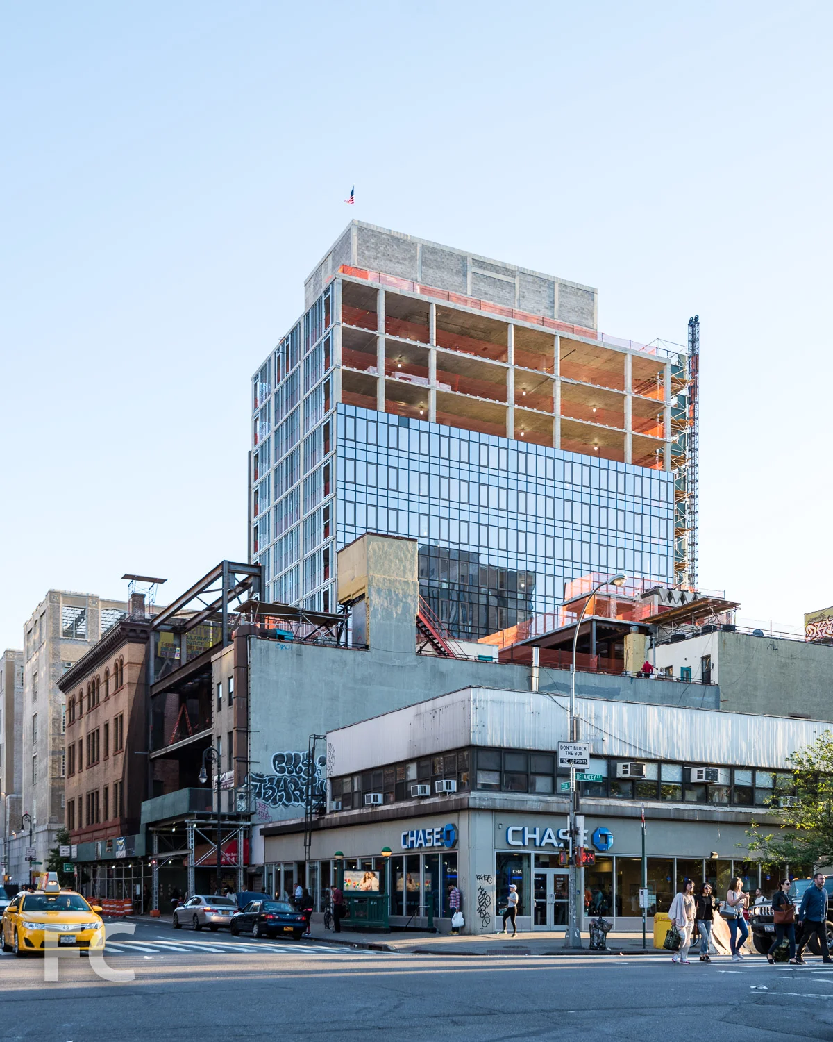 Northeast corner from Delancey Street.