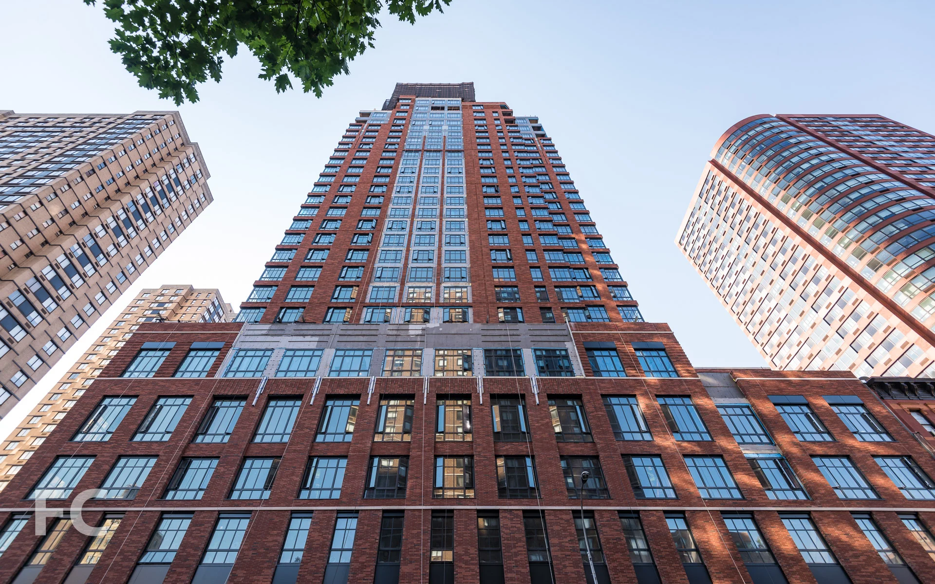Looking up at the west façade from Third Avenue.
