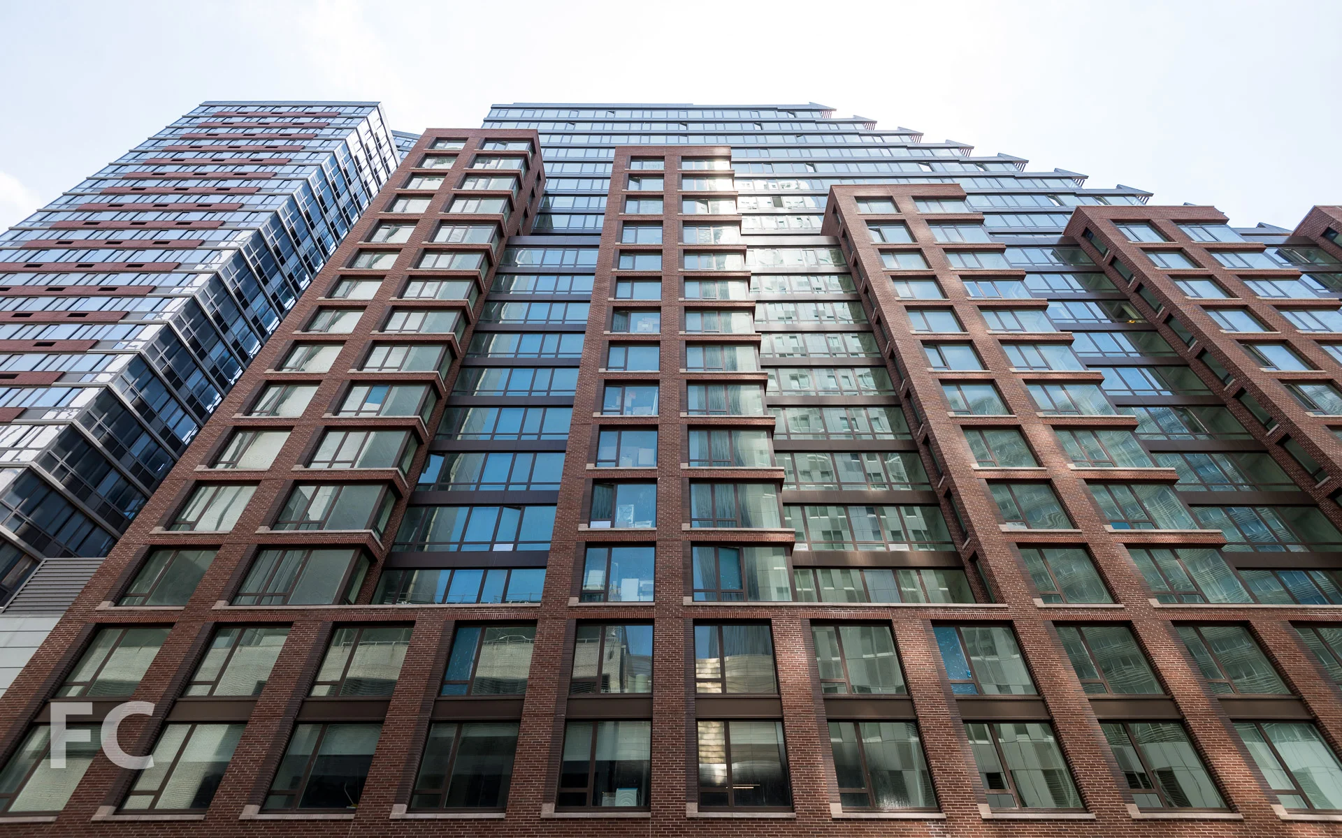 Looking up at the north tower from West 53rd Street.
