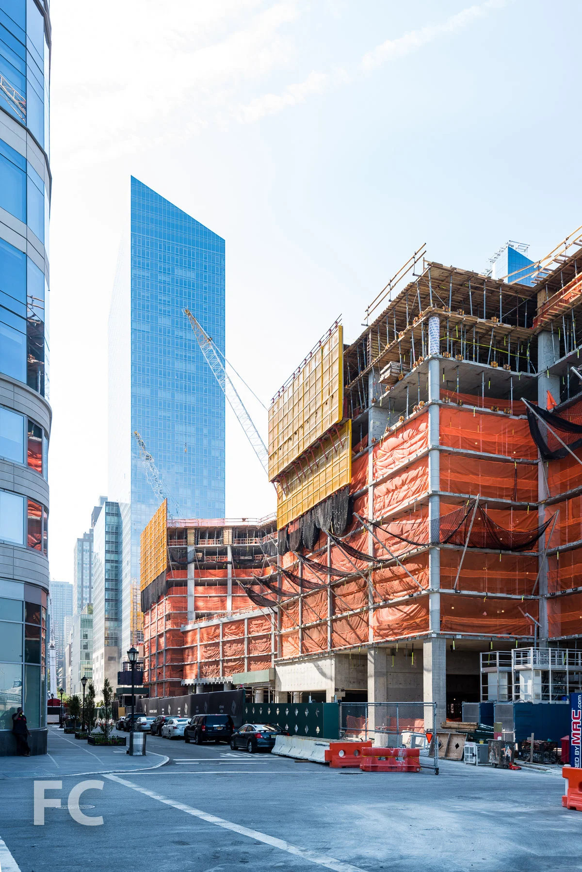 North facade of Two Waterline Square from Riverside Boulevard.